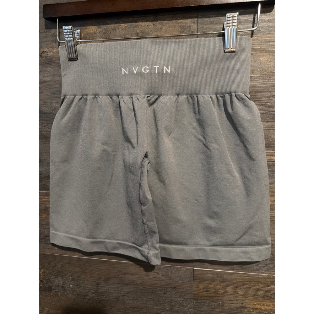NVGTN Gray Seamless High Waisted Workout Shorts Womens Size Small Athleisure